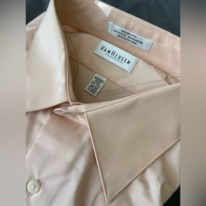 New. Light peach Van Heusen buttoned down shirt.